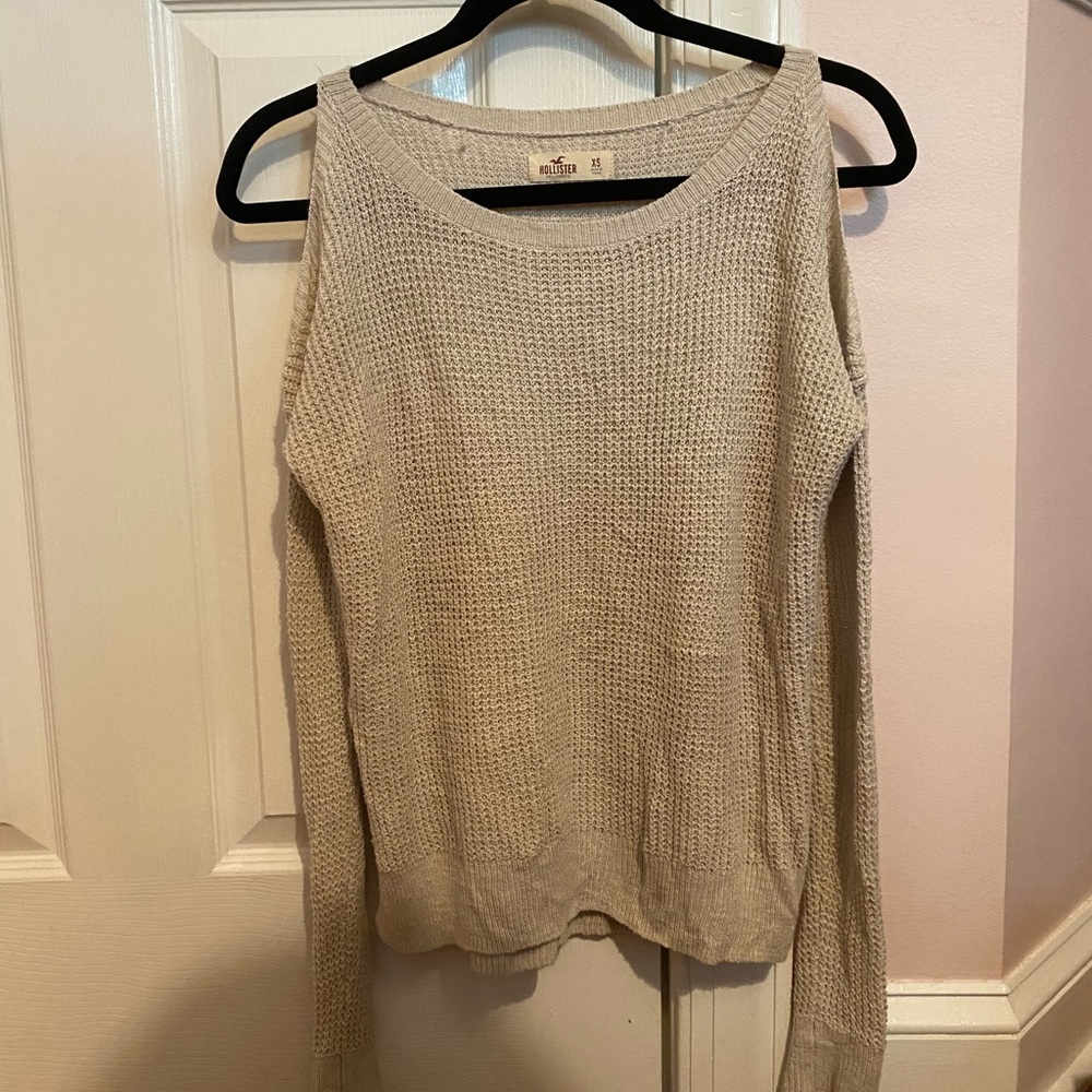 hollister open shoulder sweater